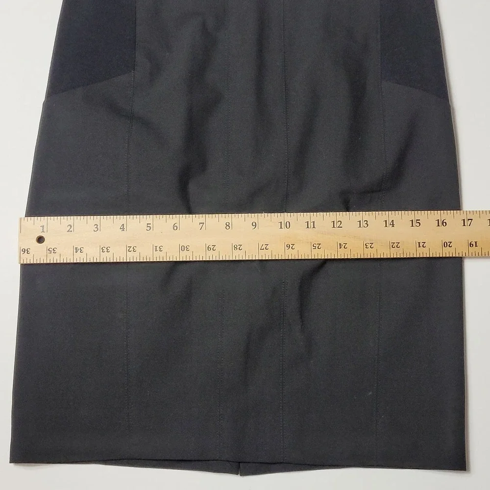 Bcbgmaxazria Women's Straight Pencil Career Skirt Elastic Waist Panel Wool Blend